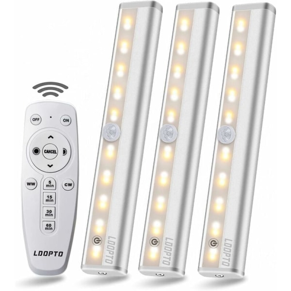 wireless led lamp 3 packs with remote control  wireless wall lamp  led light for bedroom  closet lamp are used in cabinets and showcases. No wiring