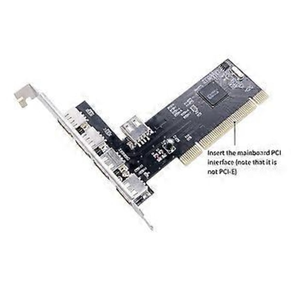 PCI-laajennuskortti PCI - 5 porttia USB 2.0 -laajennuskortti 480 Mbps Nopea keskitin, ei vaadi ohjainta pöytätietokoneelle