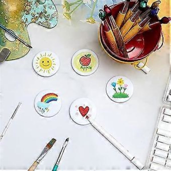20 stk. DIY Hvide Knappenåle 58 mm Blankt Håndværksknap til DIY Håndværk Julehåndværksartikler, DIY Badges