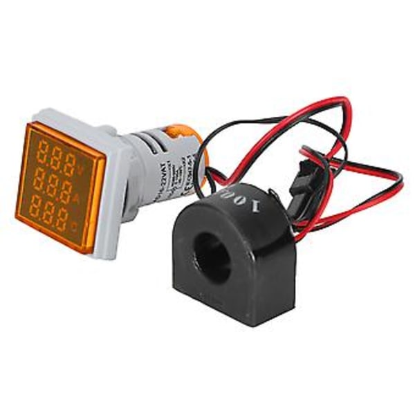AD16-22VAT Gul Universell Signalindikator, 60-500VAC, 3-Display Temperatur Fyrkantig Lamplampa, Strömövervakning & Spänningsdetektering