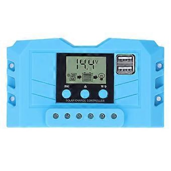Solar Opladningsregulator LCD Display 12V 24V Dobbelt USB Port PWM Solar Opladningsregulator 20A