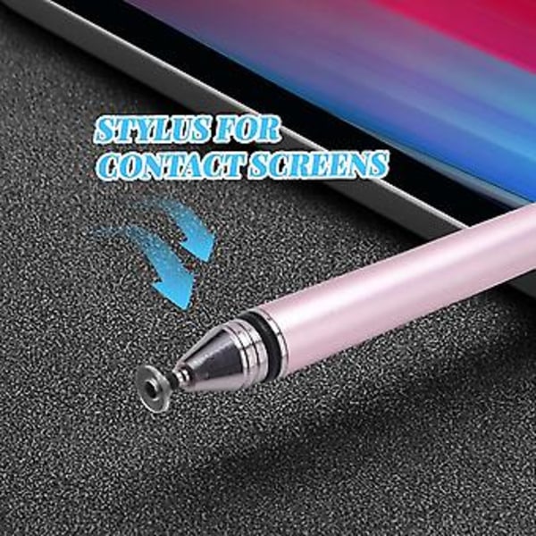4-i-1 Stylus Penn for Nettbrett Kontaktpenn for Kapasitiv Skjerm Tegneblyant for Laptop (rosa)