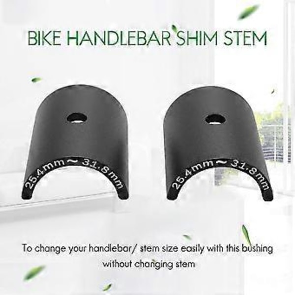 Cykelstyr Styr Shim Spacer Frempindsreducer Størrelsesreducerende Bøsningsmuffe 25,4 mm til 31,8 mm Styrboringsadapter Sort