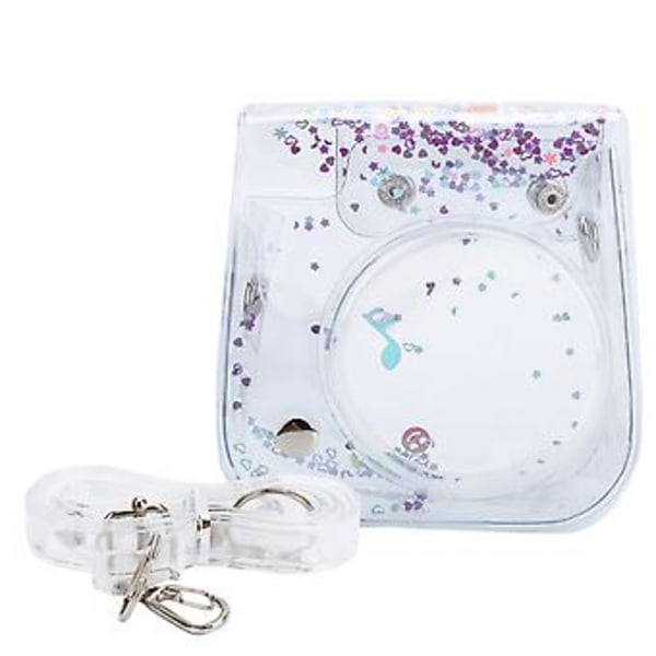 Transparent Mini Kamerataske PVC Etui med Skulderrem til Fujifilm Instax Mini 11/9/8 Lilla