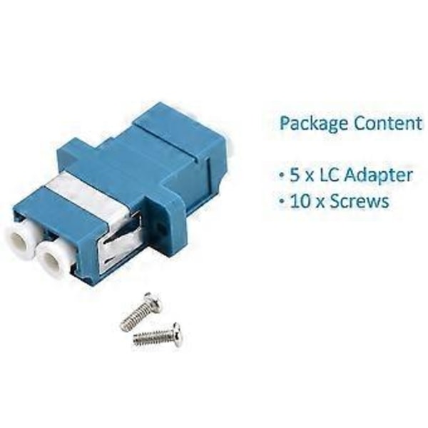 LC Kuituoptinen Sovitin - LC - LC Duplex Singlemode Liitin - 5 kpl - Sininen