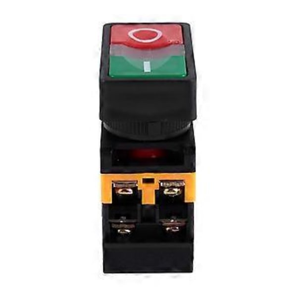 AC 220V Gul Lampa PÅ-AV START STOPP Momentan Tryckknappsbrytare 1 NO 1 NC