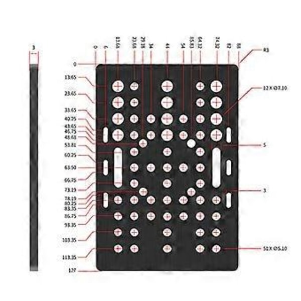 20-80mm Aluminium Gantry Plade V-Slot Gantry Til Profiler CNC-Maskindele 3D Printerdele Sort