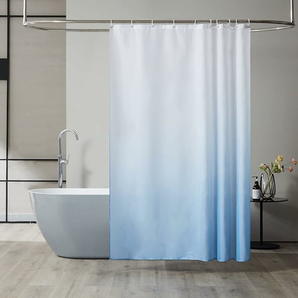 Bruseforhæng Vandtæt Polyester Tekstil Badeværelsesforhæng 180x180cm Skimmelresistent Gradient Blå