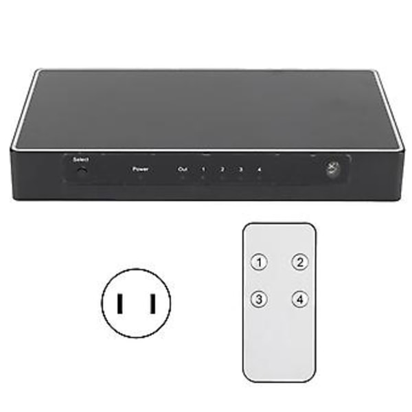 4K HD Multimedia Interface Vælger 6Gbps 2.0V 4 Ind 1 Ud 4K Ved 60Hz HD Multimedia Interface Konverter 100‑240VUS Stik