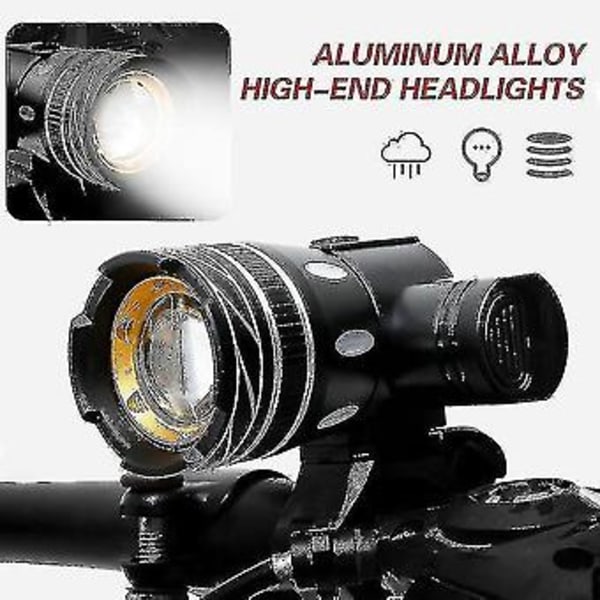 Z30 15000lm T6 Led Lys Sykkel/sykkel/lys Sett USB Oppladbar Frontlykt/lommelykt Vanntett Zoombar Sykkellampe For Sykkel (gratis frakt)