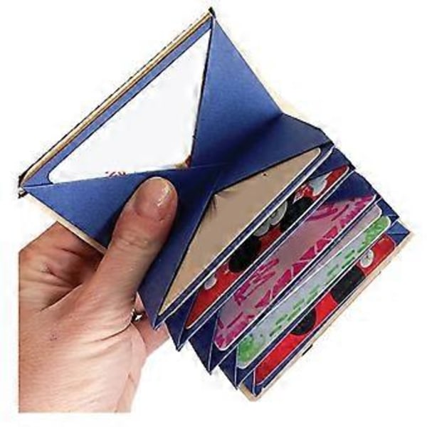 Examenspresent Kort Hållare Presentkort Box Kontanthållare Trä Examens Kontanthållare DIY Barn Examensfest Kontanter Blå