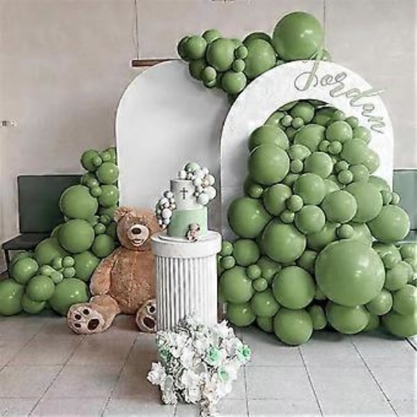 Grön Ballong Båge Kit Födelsedagsdekoration Bröllopsballong Bakgrundsdekoration