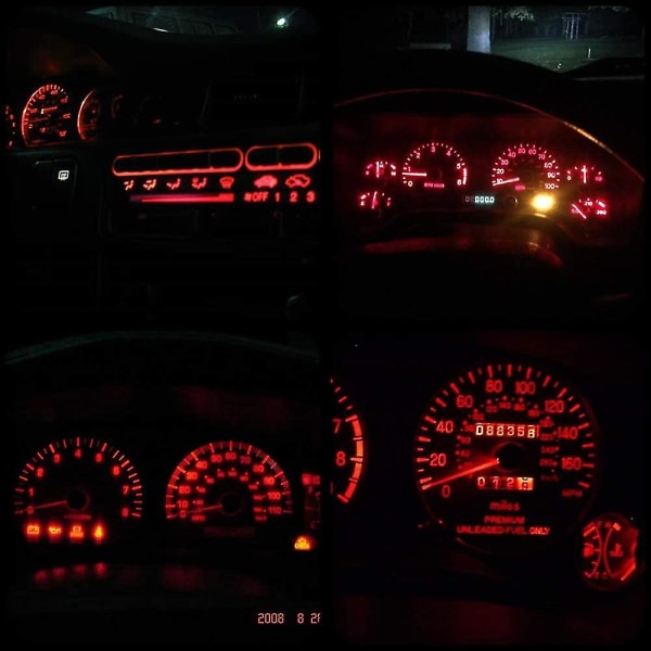 10 stk Rød T3 Base Led Bil Dashbord Led Pære Dashbord