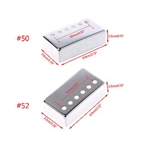 för LP Pickup Cover Humbucker 6 Hål Silver 50 52 Koppar Gitarr Pickup Skydd