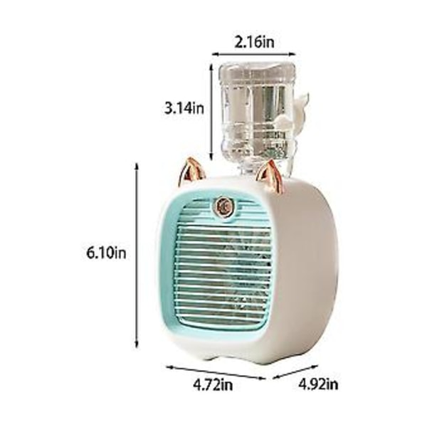 Konditionointipuhallin, minipuhallin, USB-puhallin, pöytätuuletin Turbo Humidificat Er Keltainen V