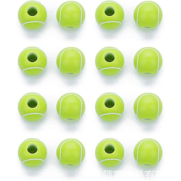 Sports Pony Beads, 11mm, Pakke med 100 for Tennis