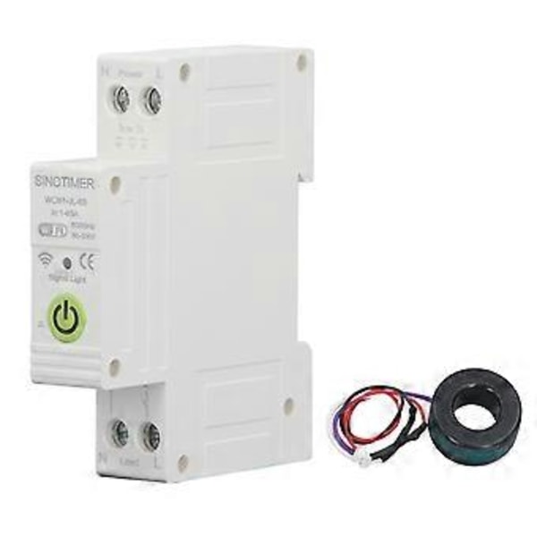 WiFi Smart Strømbryter APP Stemmekontroll DIN Skinne Smart WiFi Bryter med Måling og Timer AC230V 163A