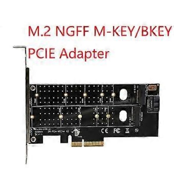 PCIe til M.2 NVMe SSD NGFF Understøtter M-Key/B-Key Dual-Port Adapter Understøtter 30-110m