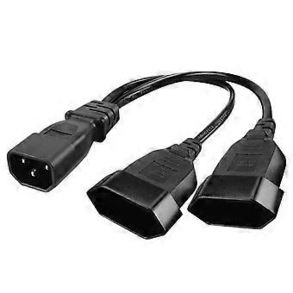 IEC320 C14 till EU4.0mm + EU4.0mm Strömkabel 1 in 2 ut Y-splitter Adapterkabel