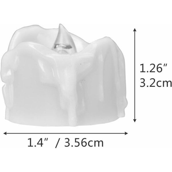 LED-lys, LED-teljus, flammefrie lys med timer, automatisk modus: 6 timer på og 18 timer av, 3,2 x 3,6 cm, pakke med 12, varm hvit