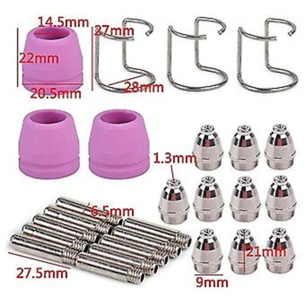 46 stk. til SG-55 -60 WSD-60 Plasma Forbrugsartikler Kit Plasma Skærespids Dyser Elect