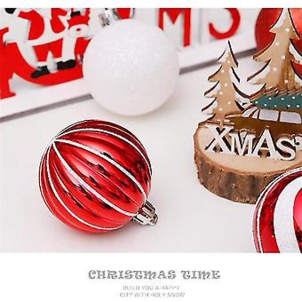 Julgransdekorationsbollar Julgranshänge Glitter Röd Grön Plätering Hängande Hängen Boll H