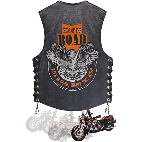 Motorcykelpresent Harley Davidson Väggklocka Pendel Väggklocka Väggkonst Män och kvinnor Hängande träpresent