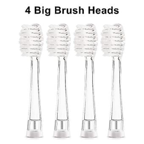 Sg977 Sgek6 Vaihtoharjaspäät Yhteensopivat Brush-baby Kidzsonic Dinosauruksen ja Flamingon/dada-tech Dt-k6 Lasten Sähköhammasharjan Kanssa 4 Kpl Pehmeitä
