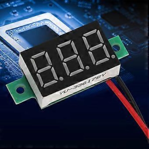 5 stk. Gul 0,36 tommer Digitalt LED Panel Voltmeter To Tråds DC Volt Meter Spændingsovervågning