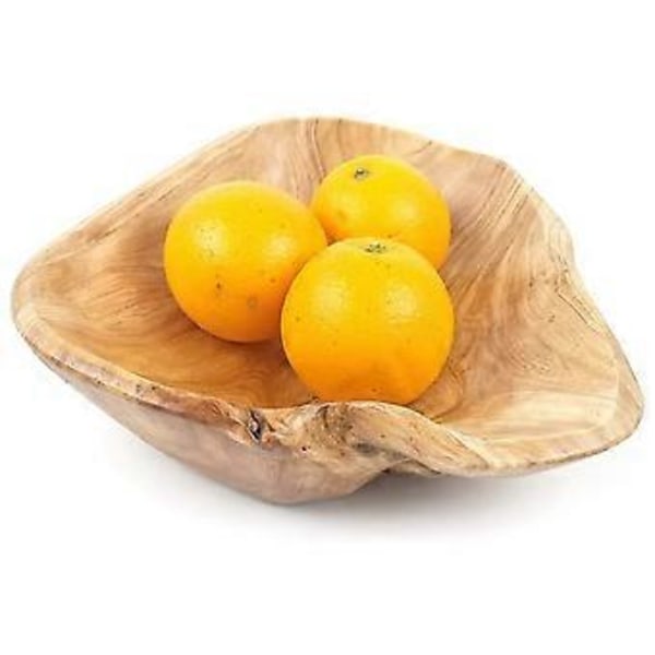 Træ Frugtsalat Serveringsskål Håndskåret Rodskåle Stue Ægte Træ Slikskål 25-29cm