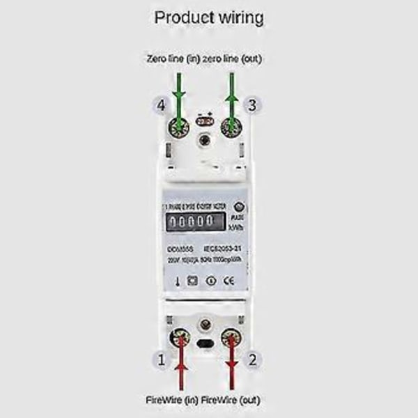 Enfaset To-leder 220v 10-40a Energimåler Kwh Tæller Forbrug Analog Elektricitet Wattmeter Husholdnings Din Skinne
