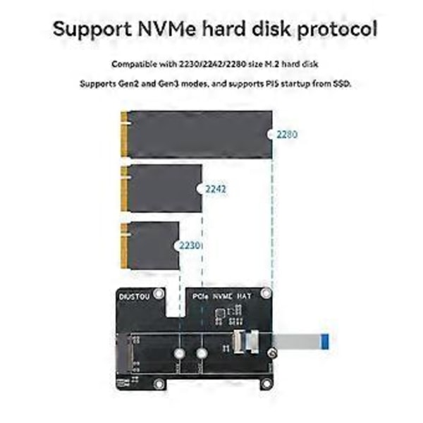 PCIe - M.2 M -avainsovitin NVMe-laajennuskortti 5:lle 2230 2242 2280 M.2 M -avain NVMe SSD -tuelle PCIE Gen2