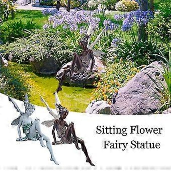 Harpiks Håndverk, Blomsterfe Hage Ornamenter, Turek Sittende Fe Statue
