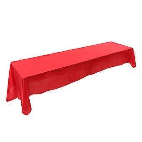 145x320cm Rektangulär Duk Bordsduk Fläckresistent Bankett Bröllopsfest Dekor Röd