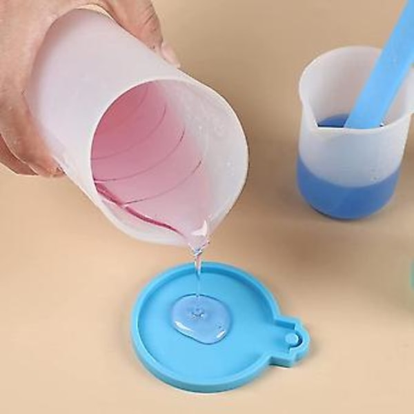 Silikone Resin Målesæt, 100ml 250ml 600ml Silikone Resin, Resin Silikone Rørepind, Dråbetæller Ng S
