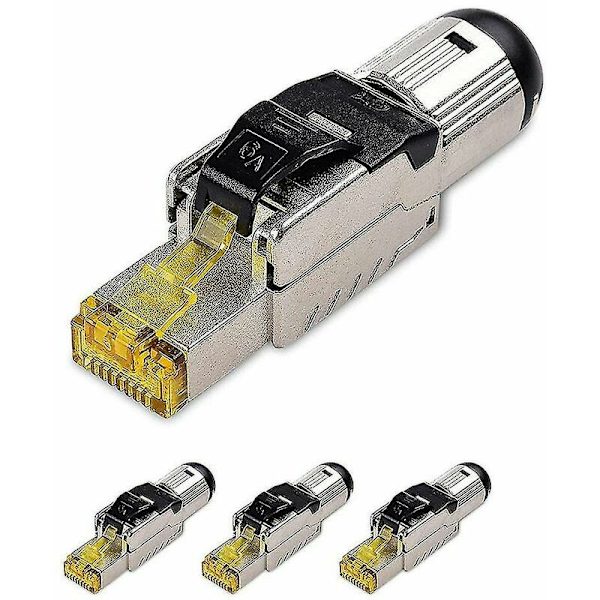 4 st Cat8 industriell Ethernet-kontakt RJ45 skärmad fältuttag verktyg