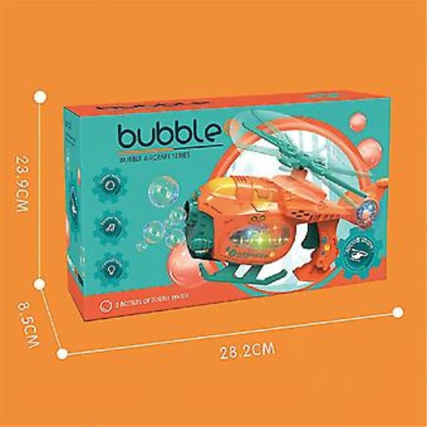 Helikopter Bubbelmaskin Med Bubu-ljud Och LED-lampor, Automatisk Bubbelmaskin Kreativ Bubble Maker Gåva För Pojkar Flickor (d-4-)