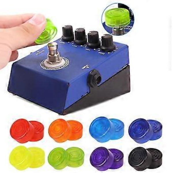 Plast Gitarr Stomp-Knapp-Pedal Knoppskydd Kåpa Paket med 2