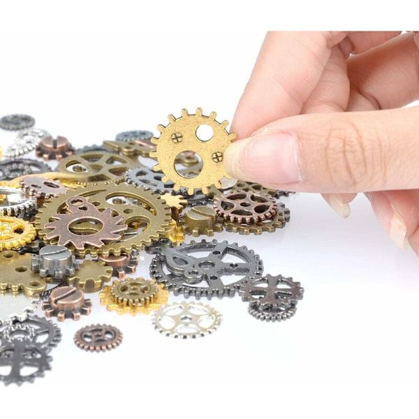 100g Steampunk Metal Gears Steampunk Cogs Hänge för Smyckestillverkning 7-30mm-Fei Yu