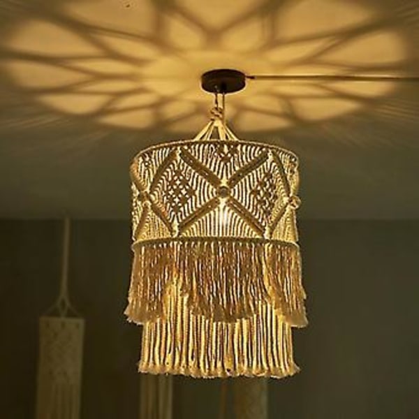 Hade Makramé Boho R Handgjord Tofs Bakgrundstavla