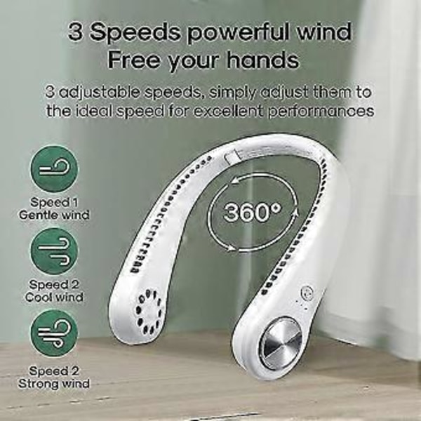 USB Portabel Handsfree Nackfläkt, 360 Lazy Nackfläkt 48 Omgivande Luftutsläpp