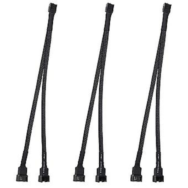 3 stk. PWM-blæsersplitterkabel 2-vejs 4-pin Y-sleeved forlængerkabel 1 til 2 konverter til PC MB