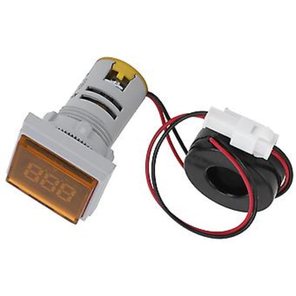 AD16-22FSAY Digital Amperemeter, AC 220V Fyrkantig Strömmätare med Gul Signalindikatorlampa, Hög Precision & Enkel Installation för Elektriska Applikationer