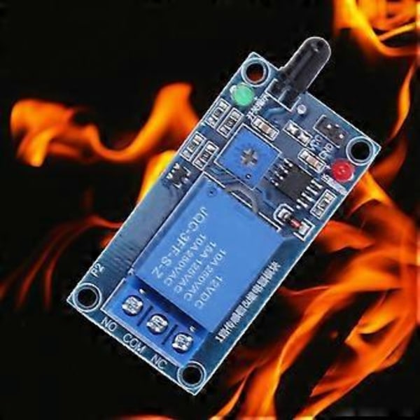 Infraröd Branddetekteringssensor Modul Flamlarm Relämodul 12VDC 760~1100nm
