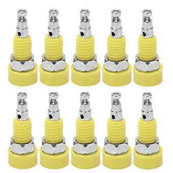 10 stk. 2 mm Banan Hun Jack Stik Adapter Panel Mini Bindingsstolpe til Elektronisk Instrument Gul