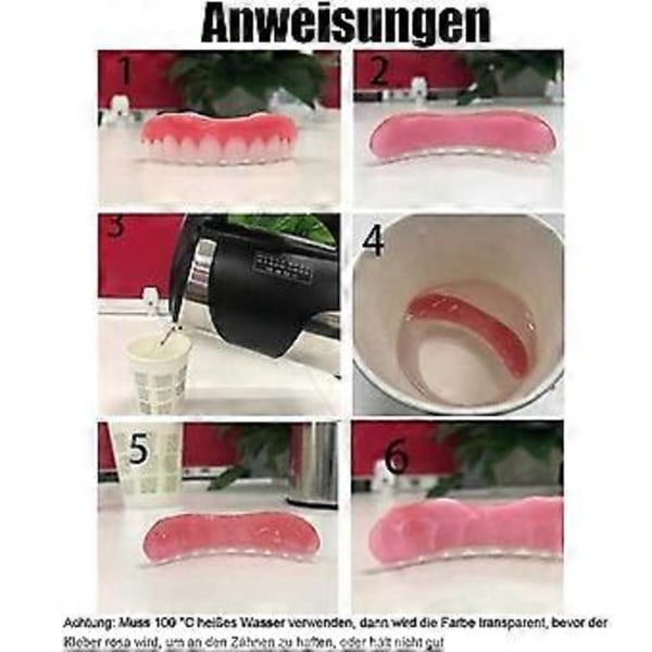 Midlertidige proteser Hurtig tandprotese Top Perfekt Smil Facader, Reparer din tand hurtigt, Få dig til at smile selvsikkert