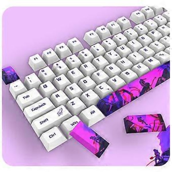 130 Tangenter Cherry Profil Keycap PBT DYE-SUB Elektronisk Spel Keycap Set För GK61/64/68/84/980 Mekaniskt Tangentbord