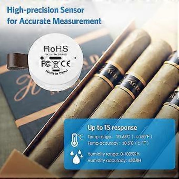 Bluetooth Indendørs Hygrometer Termometer, Mini Indendørs Termometer, Temperatur Monitor Sensor, Digital Hygrometer Til Hjemmet, Kontoret, Julegave, Sui