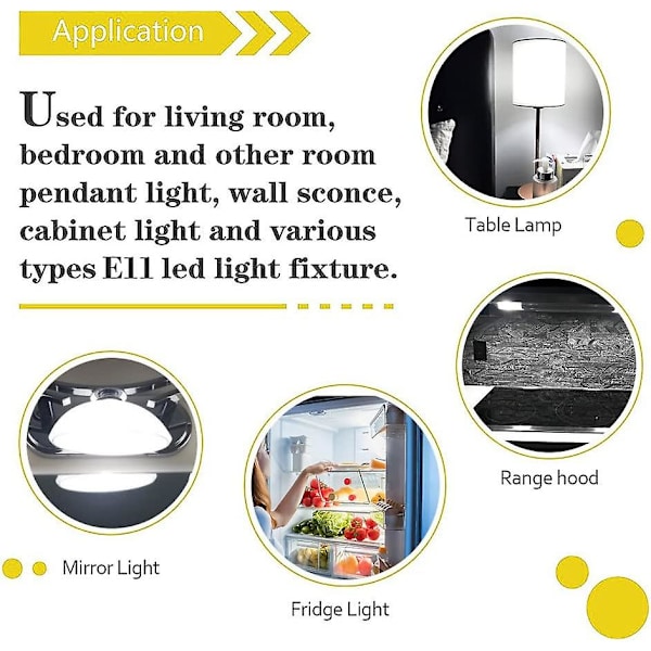 E11 LED-lampa, dimbar, 8 W (motsvarande 75 W eller 100 W halogenlampor), Jd E11 Mini