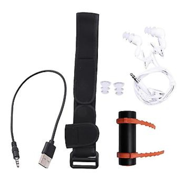 4gb USB MP3-soitin vedenpitävä uinti sukellus surffaus musta kuuloke FM-radio